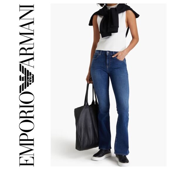 EMPORIO ARMANI Olivia Flare Fit Jeans ($425) - Picture 1 of 10